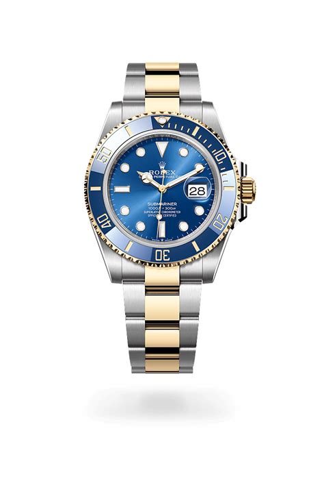 Montre Rolex Submariner Date : acier Oystersteel et or jaune 